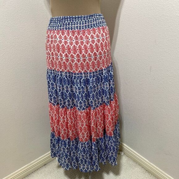 Vineyard Vines Block Print Tiered Skirt Size XXS - Picture 5 of 7